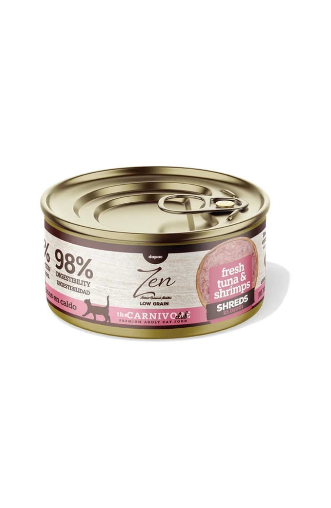 Lata de Zen hebras de atún y gambas en guiso