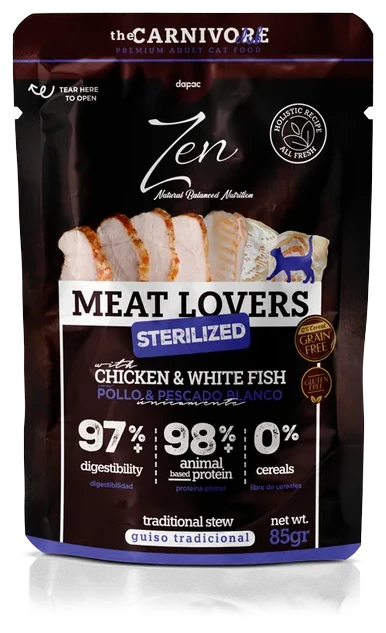 Sobre de Zen Cat Meat Lovers Pollo y pescado