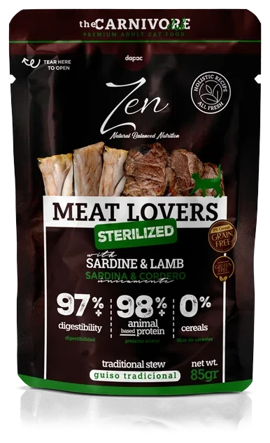Sobre de Zen Cat Meat Lovers Sardina y cordero