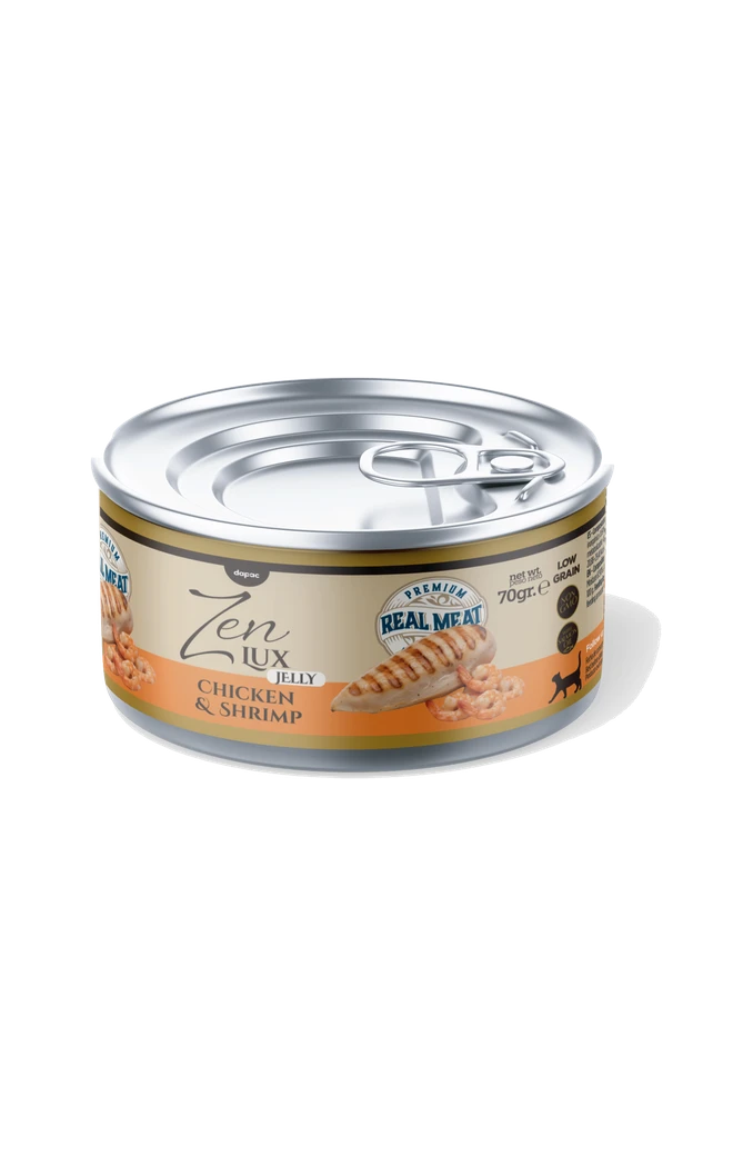 Lata de Zen Lux Pollo y gambas en gelatina