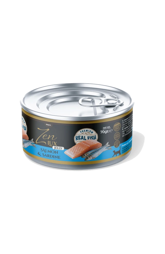 Lata de Zen Lux Salmón y sardina en gelatina
