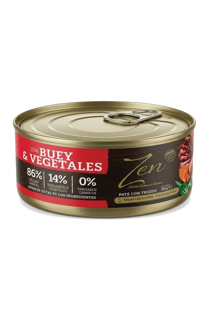 Lata de 185 g de Zen Paté Buey y vegetales