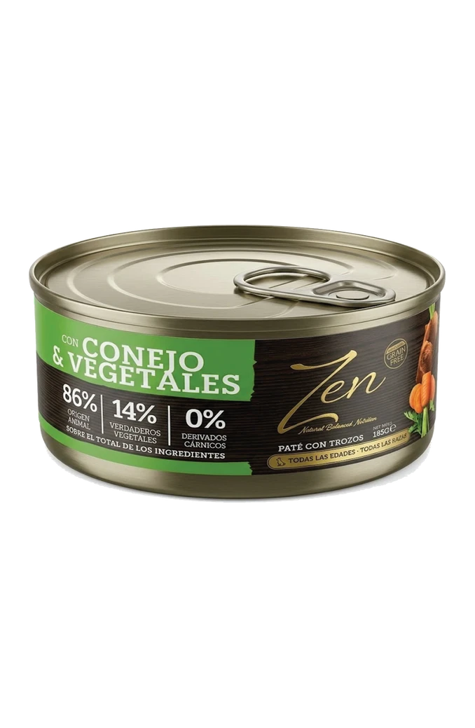 Lata de 185 g de Zen Paté Conejo