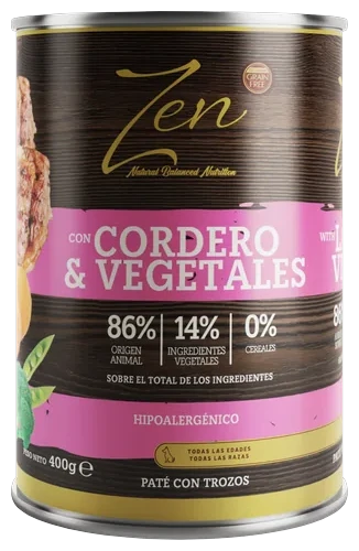 Lata de Zen Paté Cordero y vegetales
