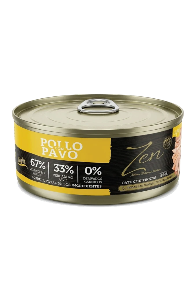 Lata de 185 g de Zen Paté Pollo con pavo light