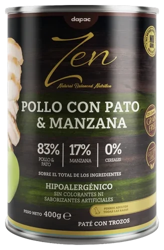 Lata de Zen Paté Pollo, pato y manzana