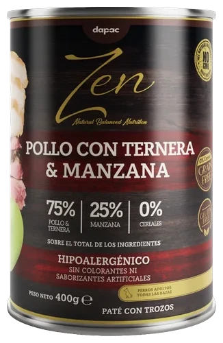Lata de Zen Paté Pollo, ternera y manzana