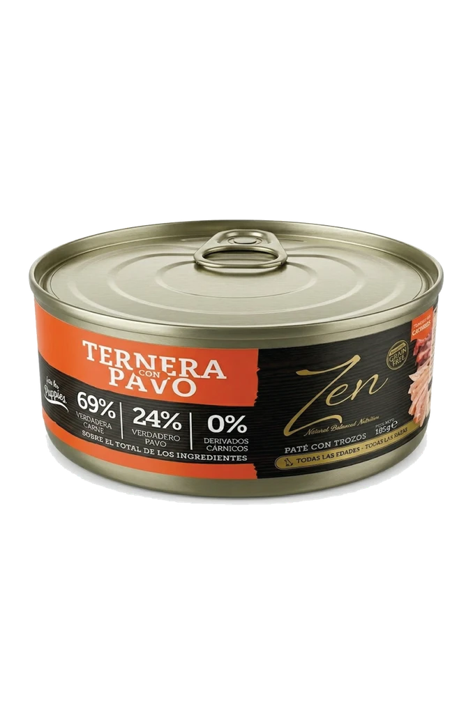 Lata de 185 g de Zen Paté Ternera con pavo